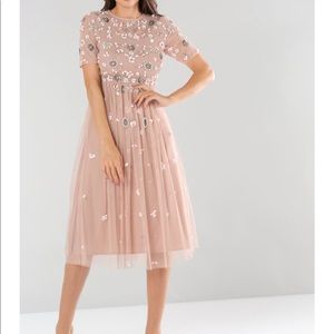 Blush dress with floral design